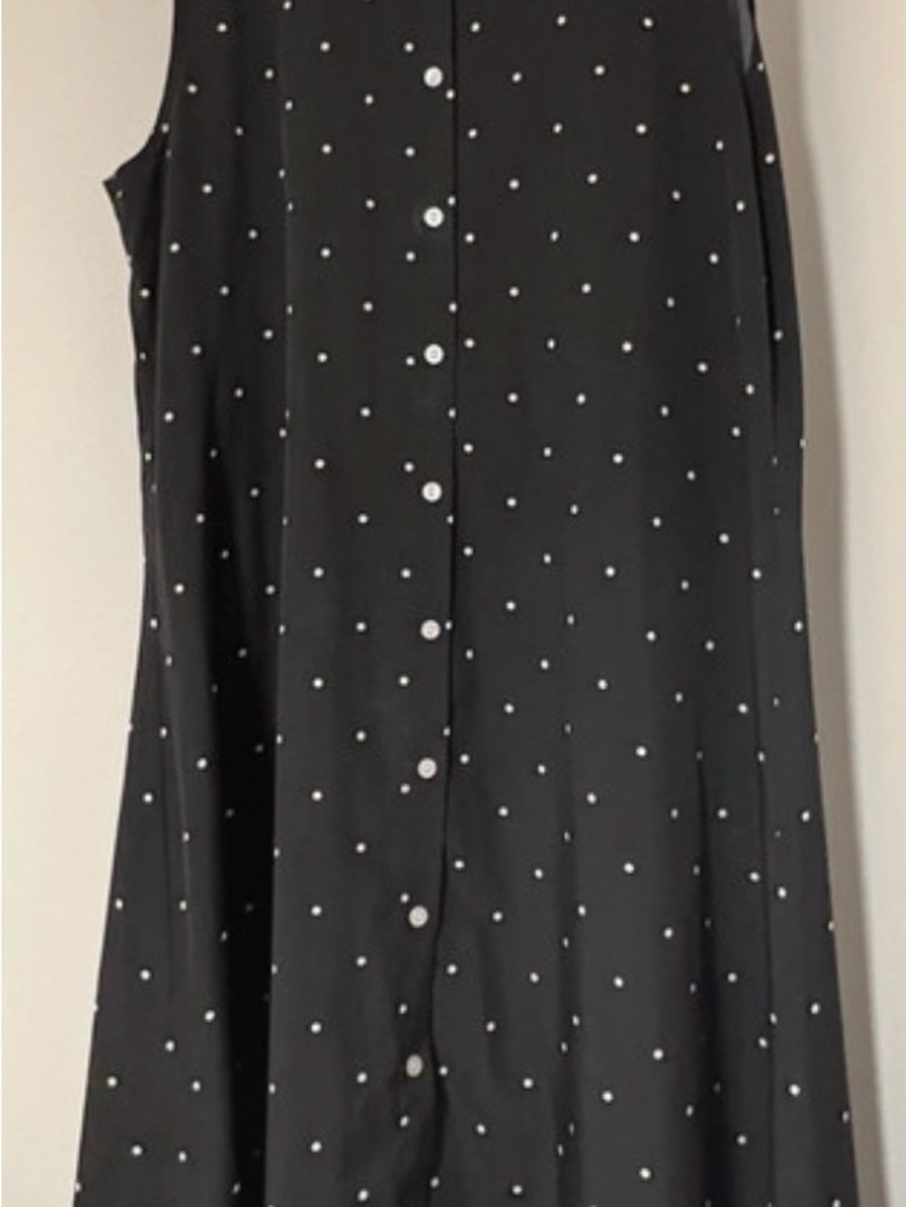 Black Polka Dot Maxi Dress with Button Front - Picture 2 of 4